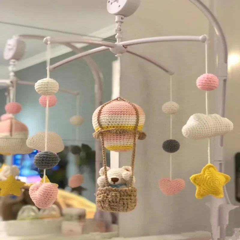 Wholesale Handmade Crochet Newborn Bear  Animals Toys  Baby Bed Bell Toy Baby  Bed Mobile With Custom Design