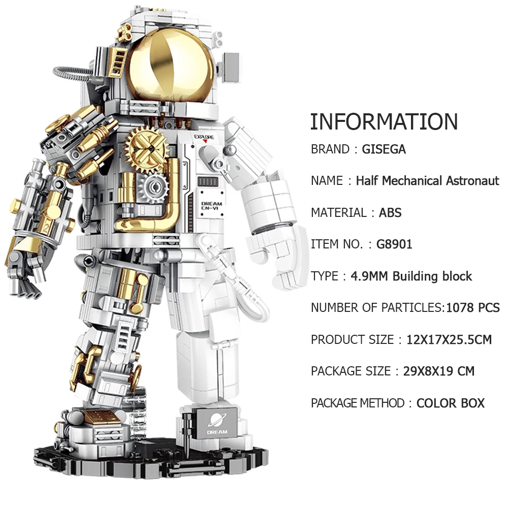 Space-Themed Educational Plastic Stem Toy Assembled Astronaut Decoration Model Children Boys Chinese Building Blocks Set Gift