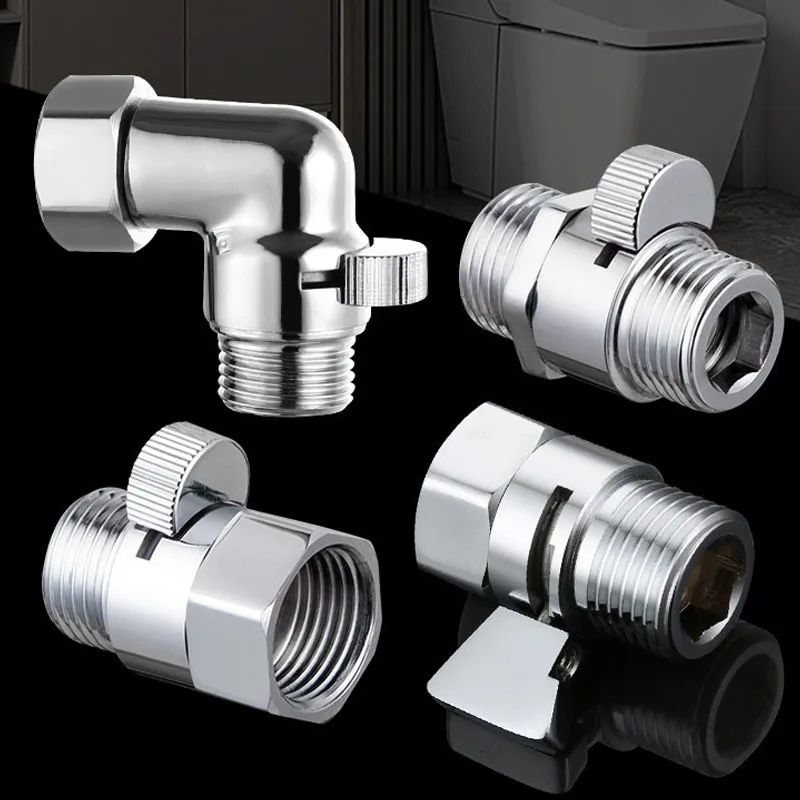 All Copper Hand Held Sprayer Shut Off Stop Switch Shower Bathroom Supply Control Valve Water Reducing Controller Valve