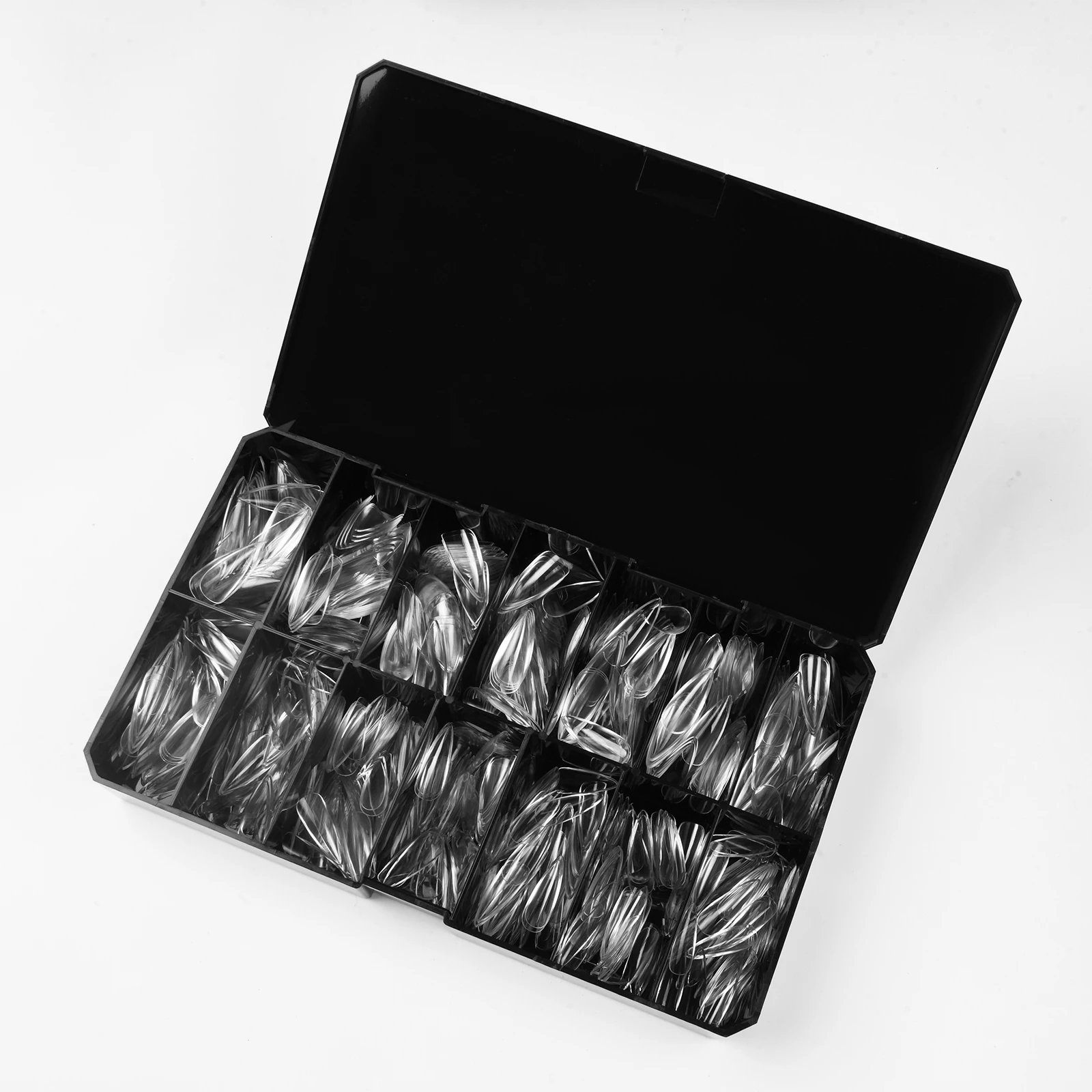 Factory Custom 14 Sizes Personalized Reasonable Price Nail Tips Almond Short Full Cover Nail Tips Clear 168pcs/box