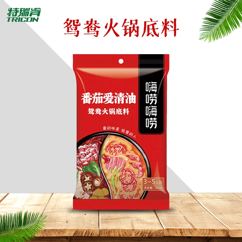 Tomato and clear oil double flavor hot pot base Authentic Sichuan Chengdu specialty red oil soup spicy tomato seasoning 200g