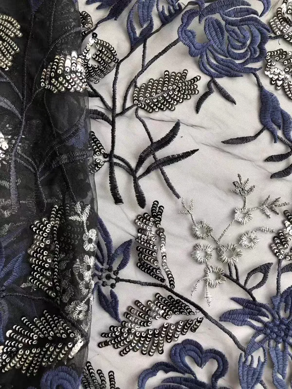 Shiny colorful sequins design 100%polyester knitted dyeing embroidery wholesale sequin fabric for garment