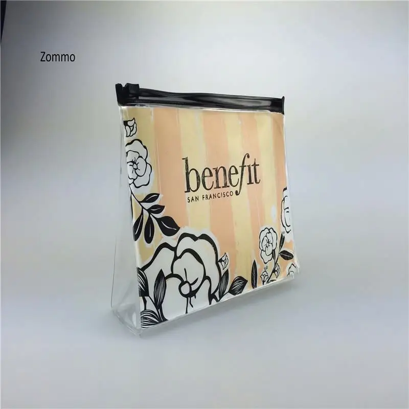 Custom Reusable clear Vinyl Pvc Zipper Bags with Handles