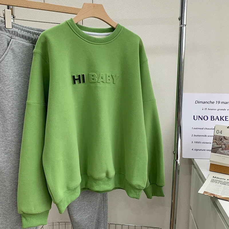 Clothing Manufacturers Heavy Weight Sweater Custom 3D Embossed Crewneck Sweatshirt