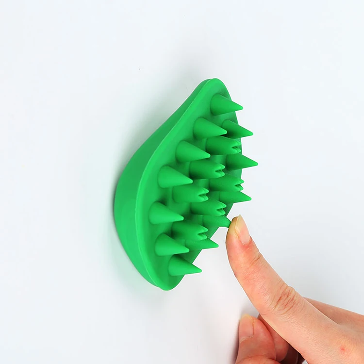 OEM/ODM Silicone Hair Brush Head  Silicone Hair Shampoo Brush Scalp Massager With Hang Hole