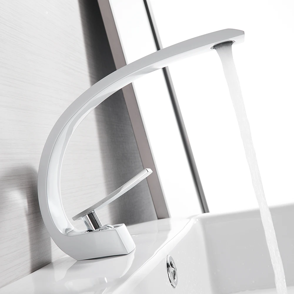 C Shape Hot And Cold Tap ware Water Mixer Single Entry Bathroom Taps Bathroom Waterfall Faucets New Design Bathroom Basin Faucet