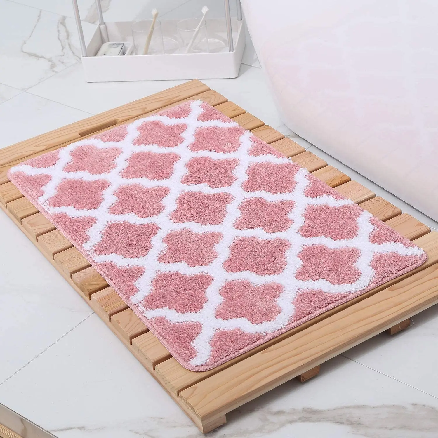 Cute Bathroom Rugs mats, Non-Slip Extra Soft Microfiber Washable Water Absorbent Shower Toilet Chenille Bath Rugs mats
