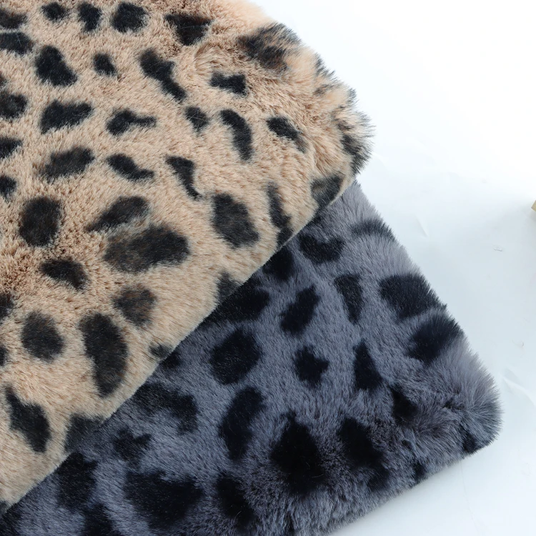 Cheap Price Custom Bunny Hair Fluffy Dyeing Fabric Polyester Fabric Dye Sublimation Printed Leopard Velvet Fabric
