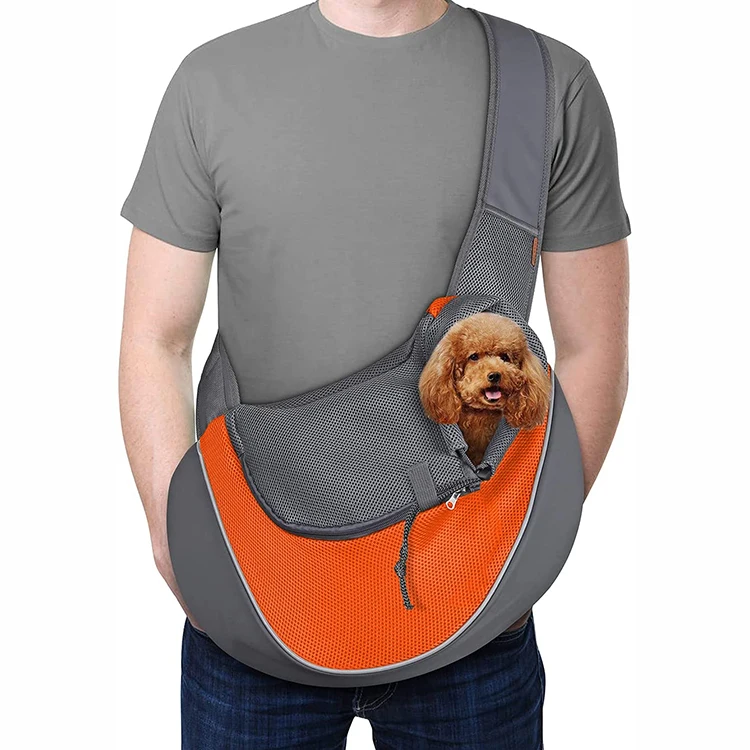 Custom Pet Dog Sling Carrier Breathable Mesh Travel Safe Sling Bag Carrier For Dogs Cats