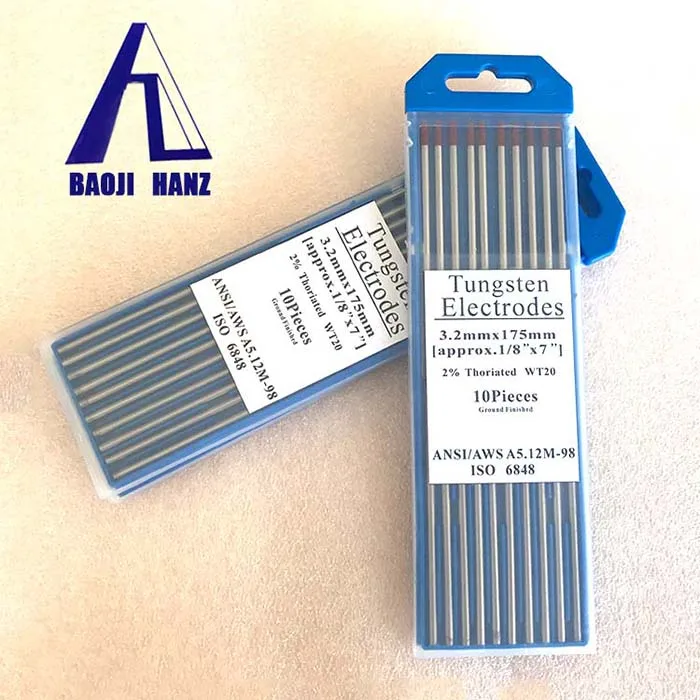 
2.4*175mm 2 percent thoriated red tungsten rod 