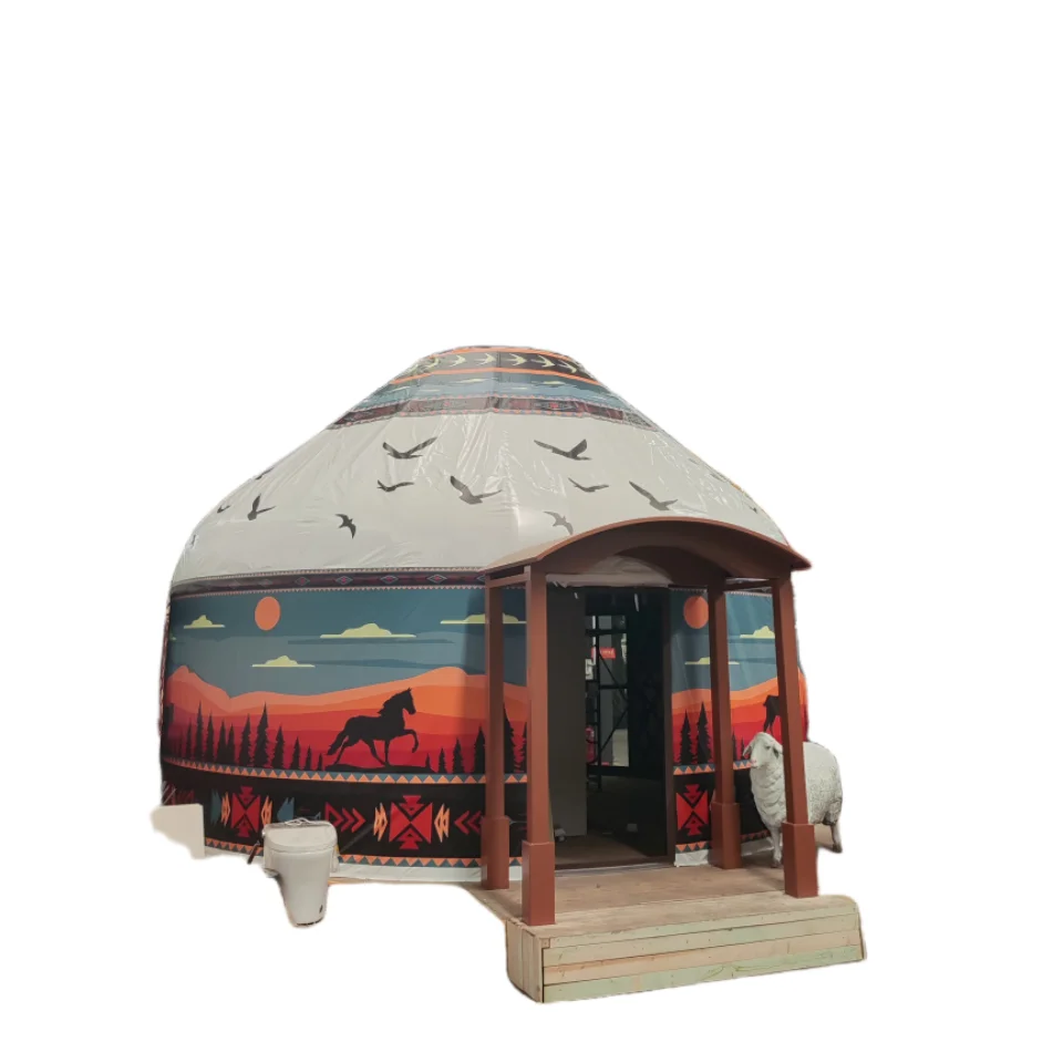 14M Large non-fading canvas mongolian yurt bell camping steel wood yurt ger tents