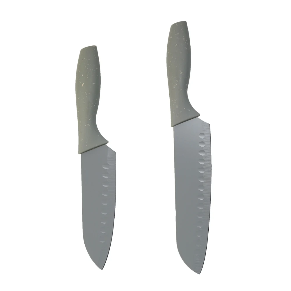 JOYWAVE Kitchen 2pcs santoku chef knife set with speckled handle wholesale