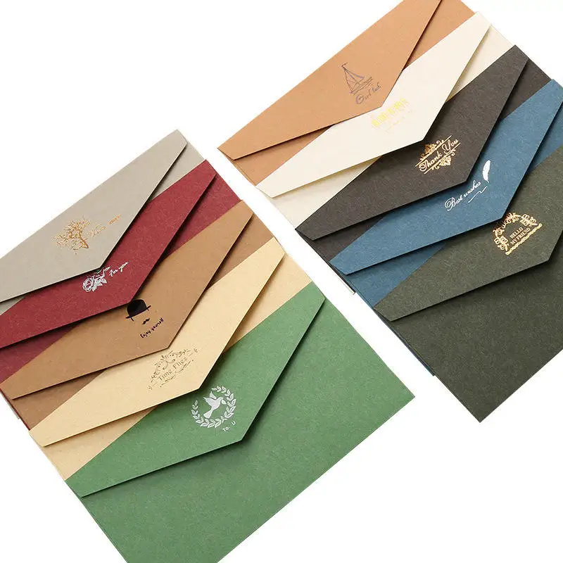 Wholesale Cheap Custom Kraft Envelopes for Cash Pocket Invitations Wedding Birthday Party Gift Packaging Shopping & Snack Use