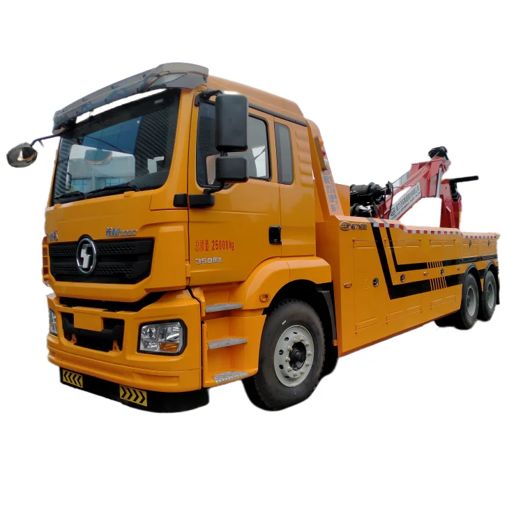 Shacman Heavy Duty 6x4 10 Wheel 25-30ton Road Towing Wrecker Truck With Two 25 Tons Winches
