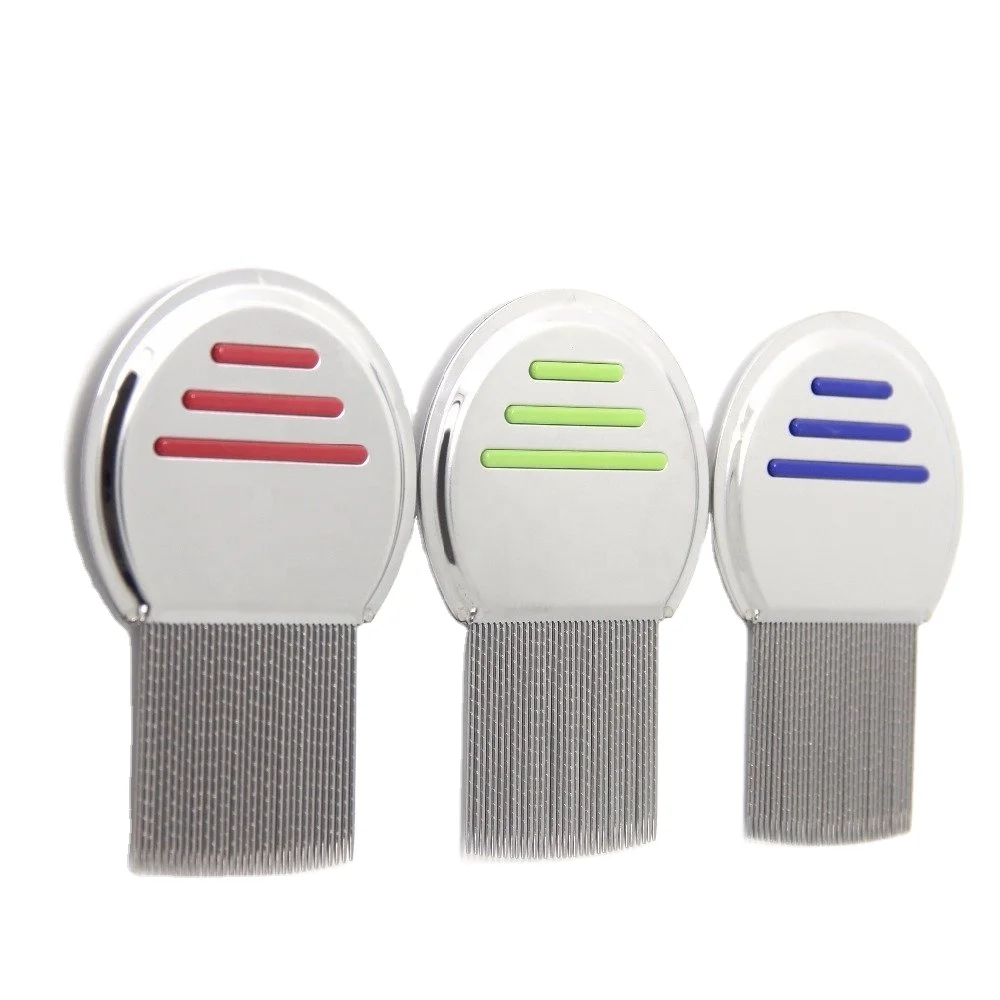 Бесплатный образец, гребень из нержавеющей стали, металлическая головка, гребень для вшей