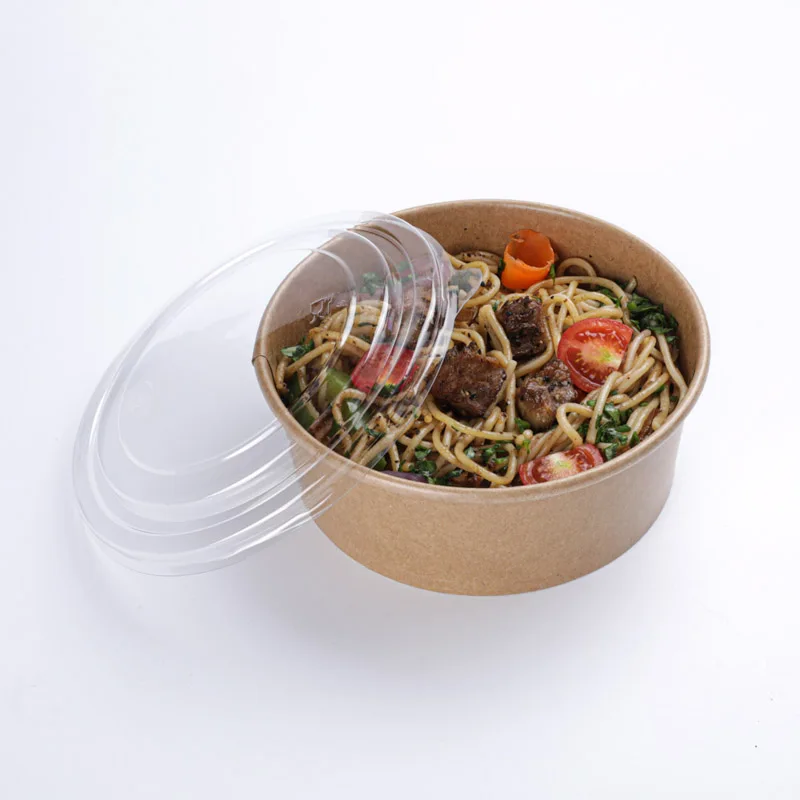 disposable kraft paper bowl paper to go food packaging paper container on sale