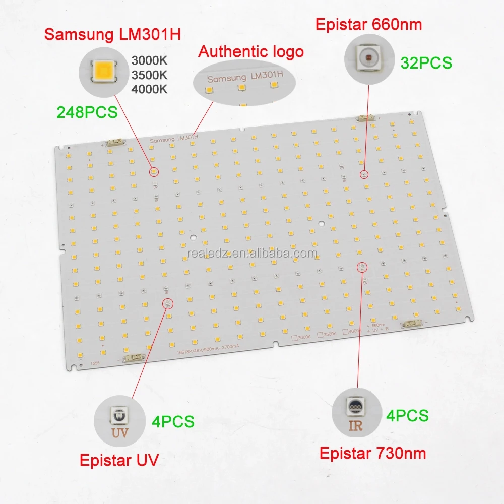 
UV IR 660nm red PCBA LM301h v3 quantum qb288 Estares led grow light plate (PCBA only) 