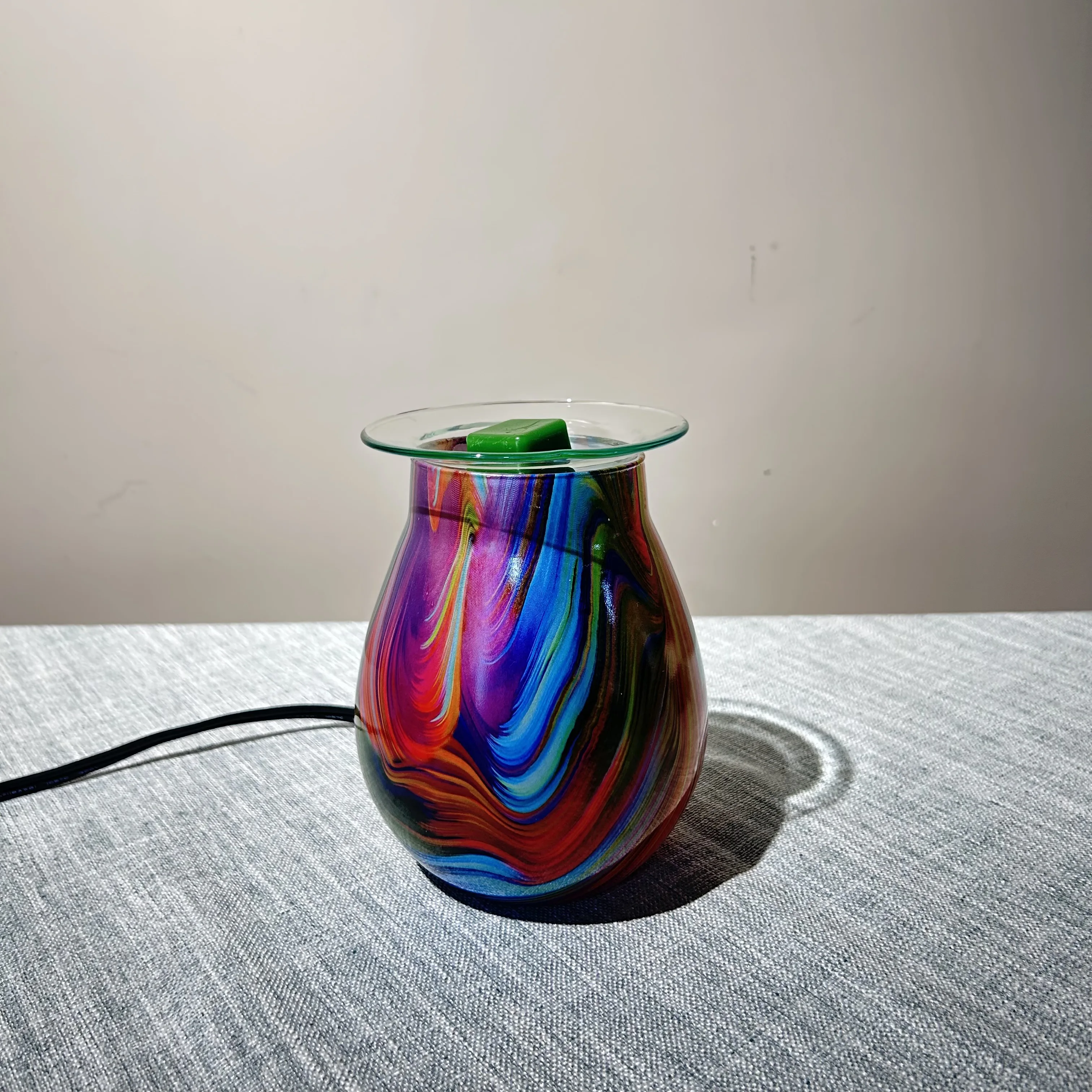 Home Aromatherapy Electric Soy Wax Burner Glass Housing Desk Top Warmer Fragrance  3D Oil Candle Warmers