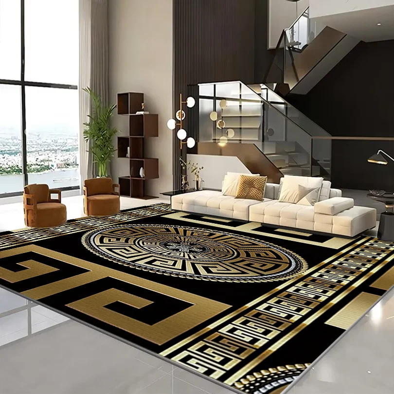 Hot Selling Online 3d Printed Thin Polyester Rectangle Shape Carpet with Anti Slip Backing