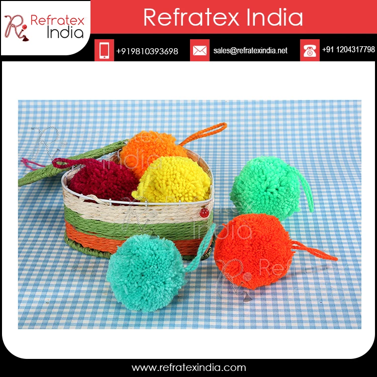 Decorative Handmade Polyester Pom Poms in India