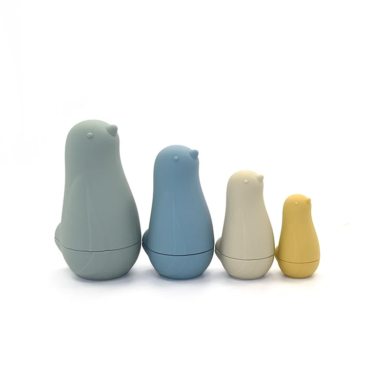 Hot selling new portable educational bpa free eco-friendly soft silicone nesting doll for autism kids