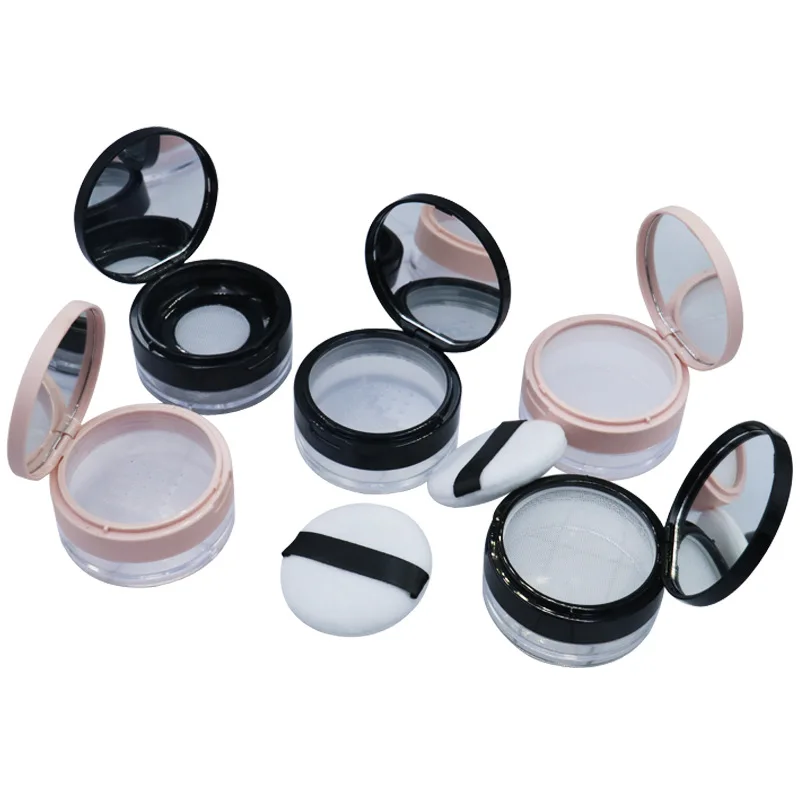 FOCSTAR Empty Reusable Plastic Loose Powder Compact Container DIY Makeup Powder Case (BTL016)
