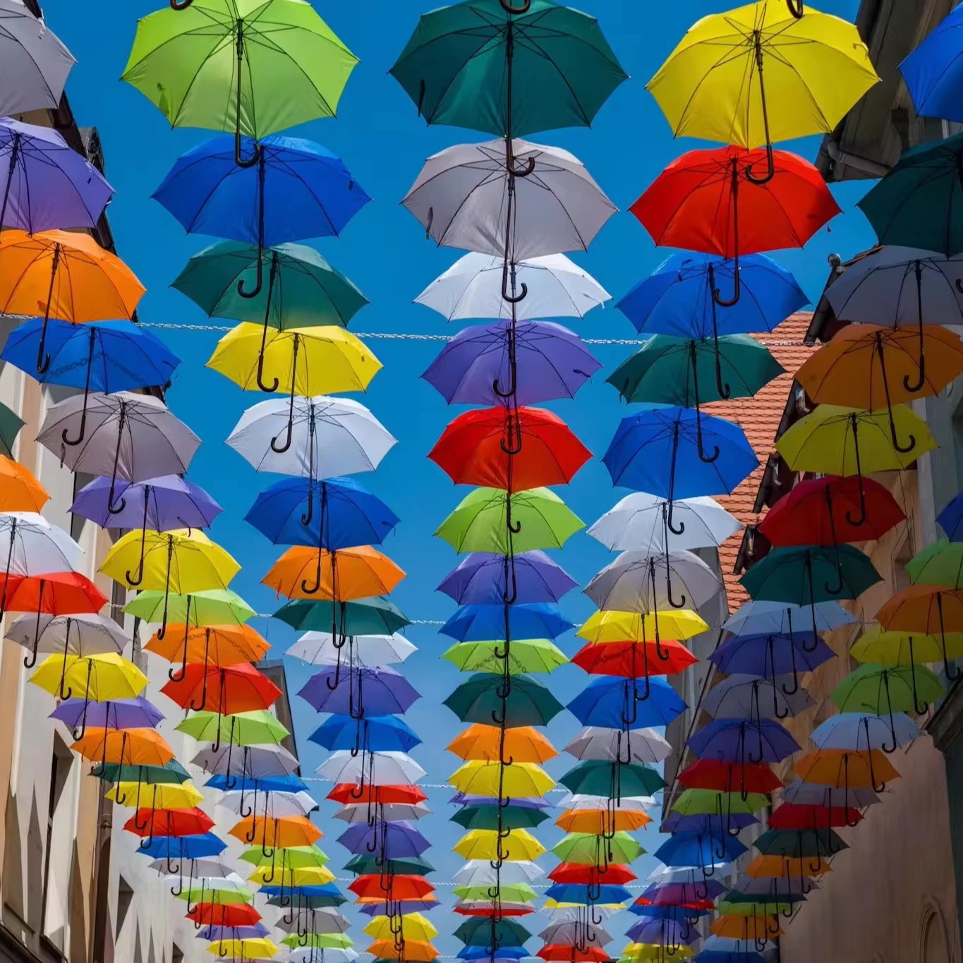 YB colorful umbrellas art painting Street decorative Umbrella for hanging