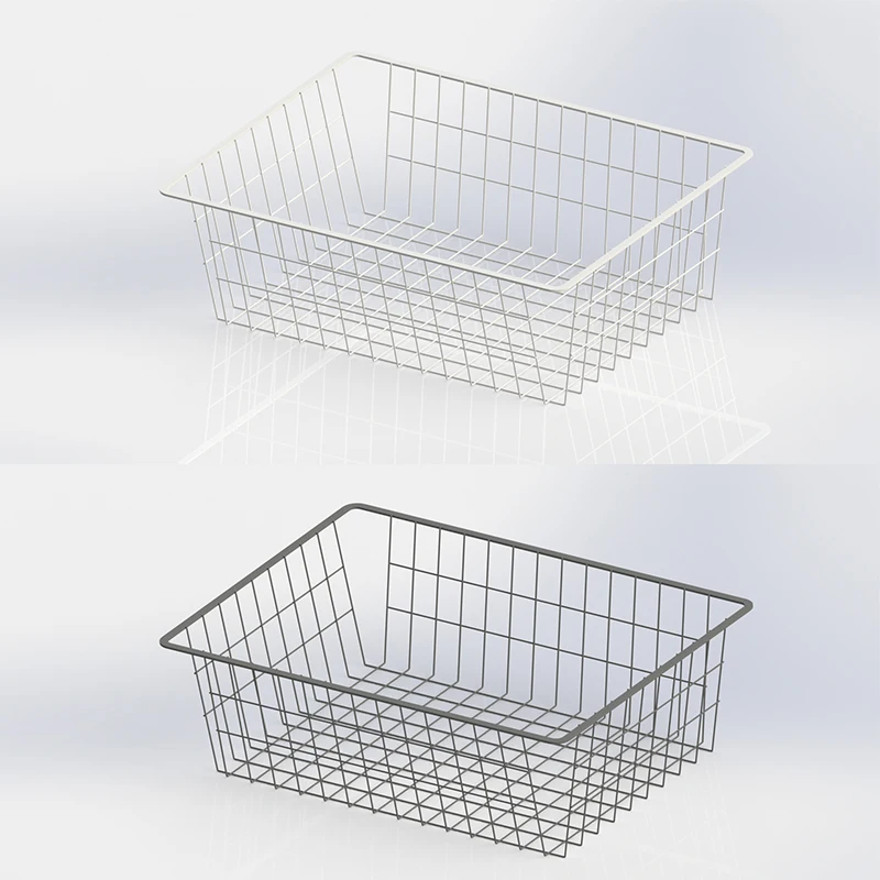 Adjustable wardrobe pull out wire basket laundry closet