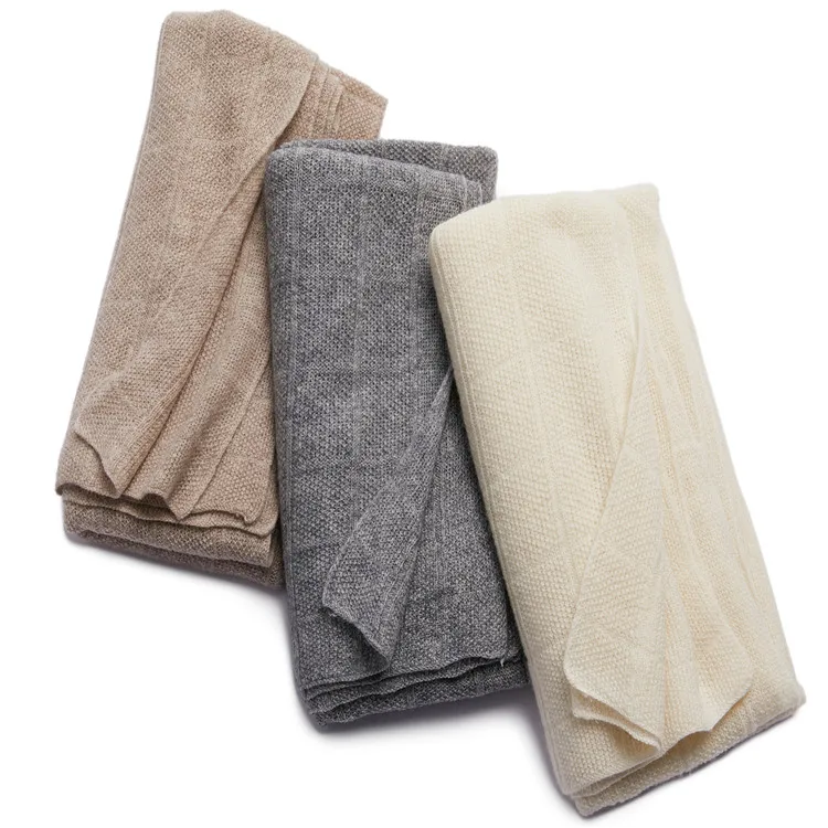 Best-selling shawl knitted cashmere shawl large long winter scarf European style waffle knitted scarf