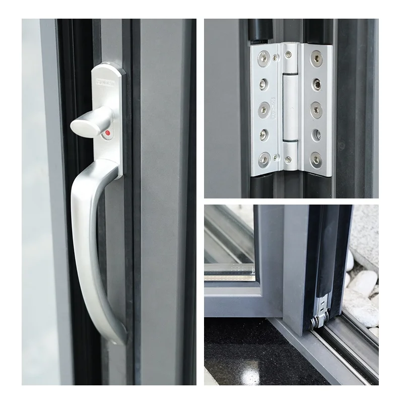American Style Bifold Doors Aluminum Double Glazed Folding Accordion Door