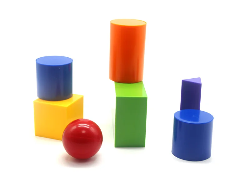 Educational 7pcs Plastic 3D Geometry Shapes Solid Model of Geromtry shapes set