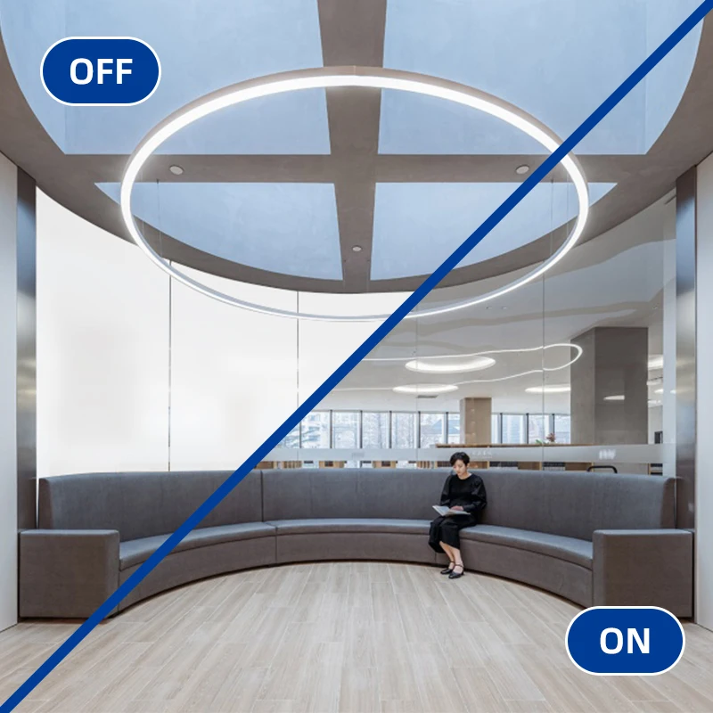 Filmbase Flexible Smart Glass Film With Peel-and-stick Convenience Pdlc Magic Window Film