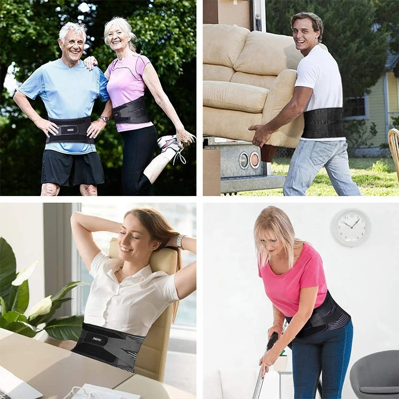 2024 EVA pads Back Brace with 6 Stays Working Safety Breathable Lumbar Back Belt Anti-skid Lumbar Support Adult OEM Zipper Bag