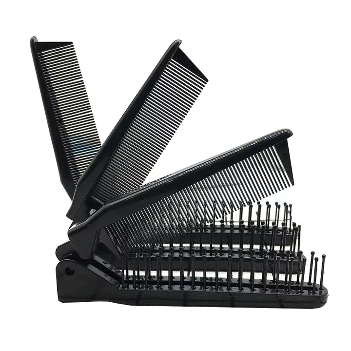 Лидер продаж, дорожный портативный классический черный складной гребень для волос из АБС-пластика