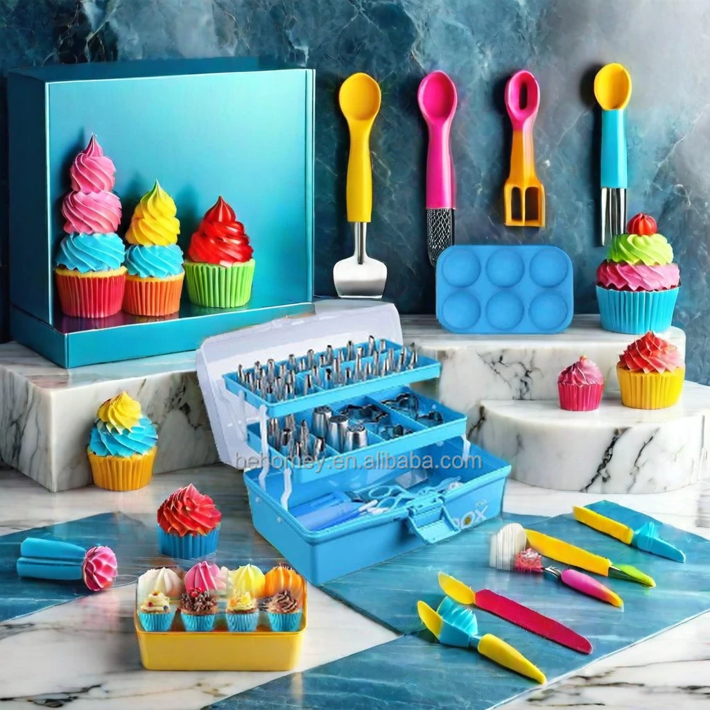 236pcs Cake Tools Kit With Box Decorating Icing Piping Nozzles Set Pastry Bags Spatula Muffin Cupcake Mold Baking Supplies