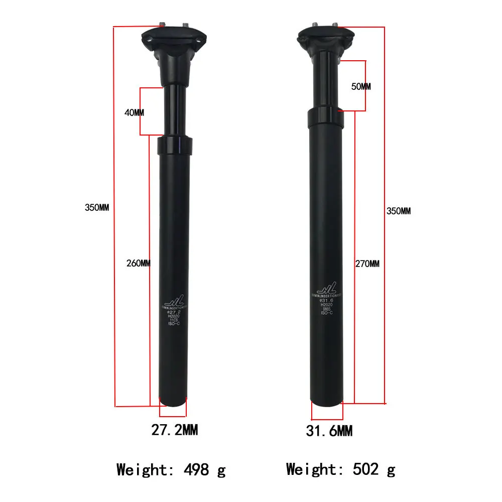 
Lightweight Aluminum Body 27.2 30.9 31.6 mm Bicycle Parts Shock Absorber Damper Post Bike Suspension Seatpost 