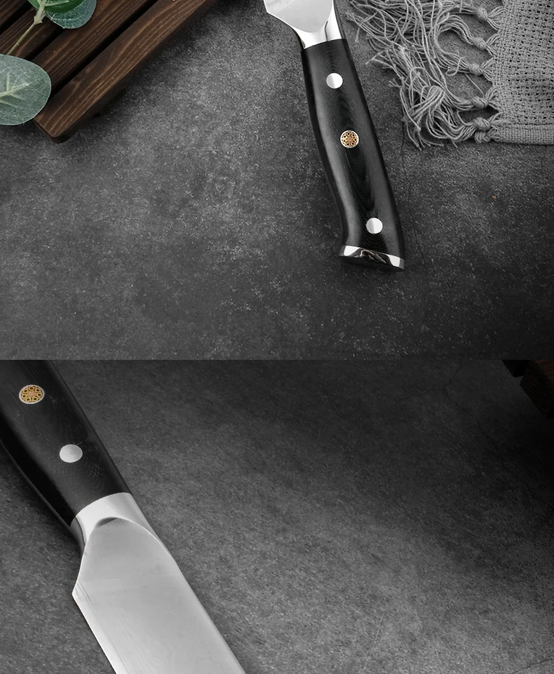 MEIJI Top Seller Factory Sharp 3CR13 Wood Handle Forging Damascus Steel Meat Cleaver Cleaver Knife