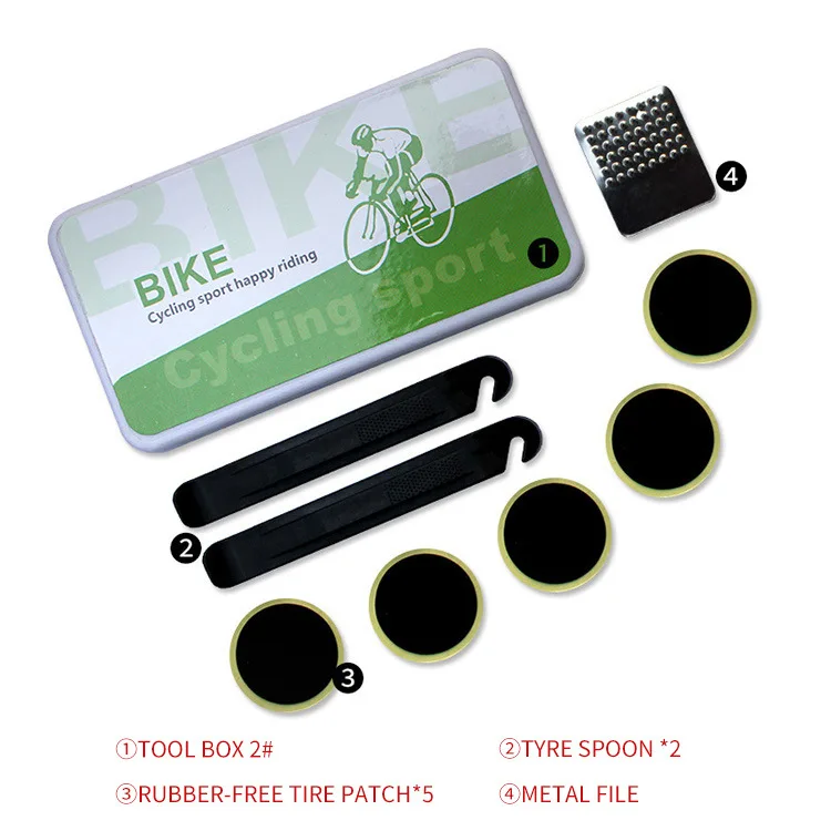repair kit Bicycle Bike Tire Tyre Rubber Patch Piece Cycling Puncture Repair Tools Kits Flat Tire Repair Kit Tool Set