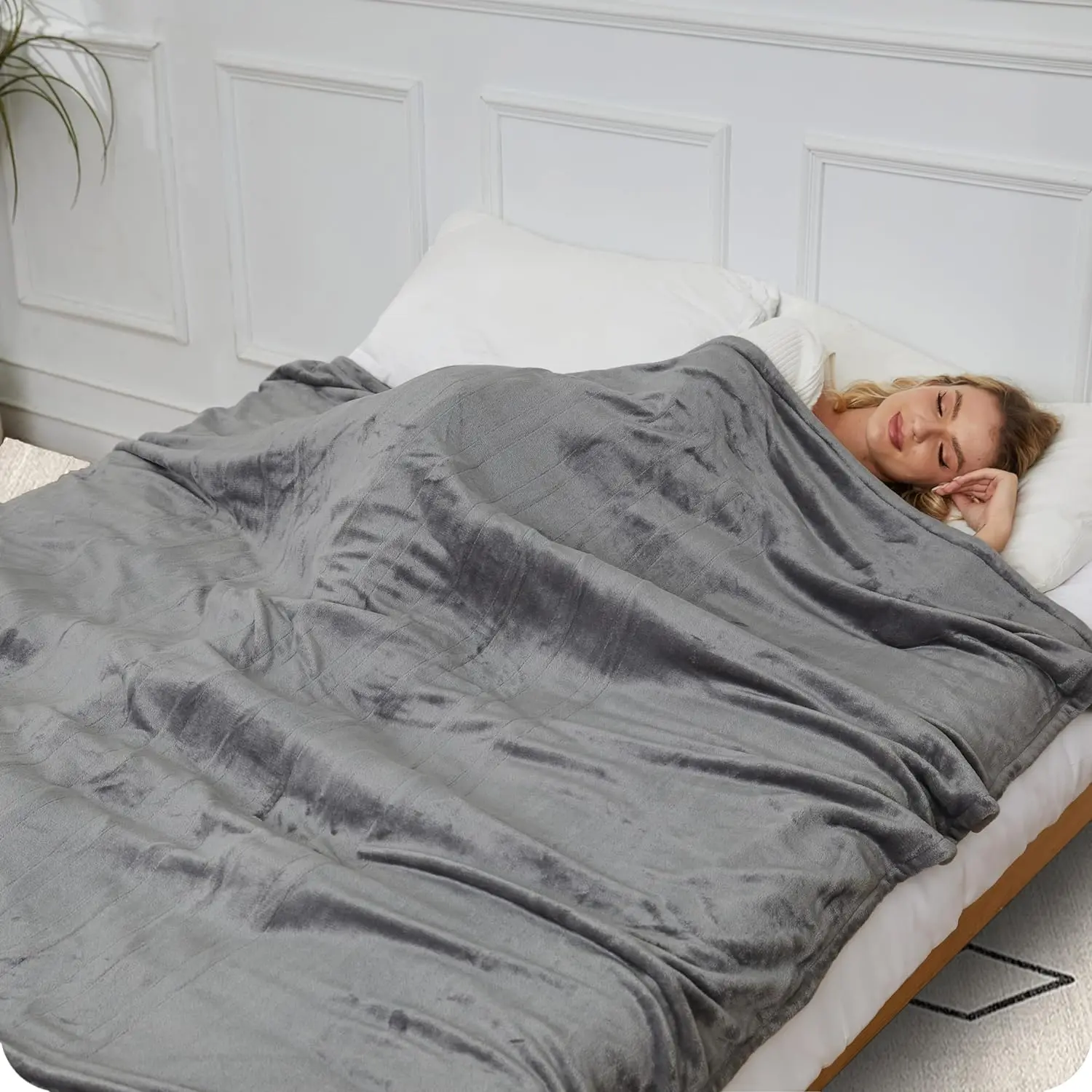 Crystal Plush Heated Blanket Fast Heating Adjustable Temperature Safe Comfortable Portable Skin-Friendly Ideal for Travel Gift