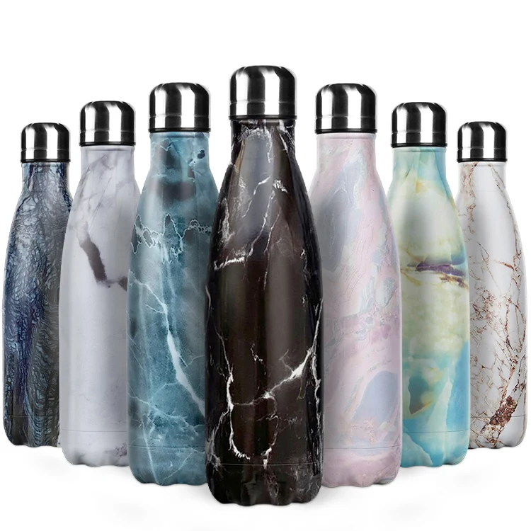 marble pattern stainless steel insulated cola water bottle drinking bottle bpa free_7