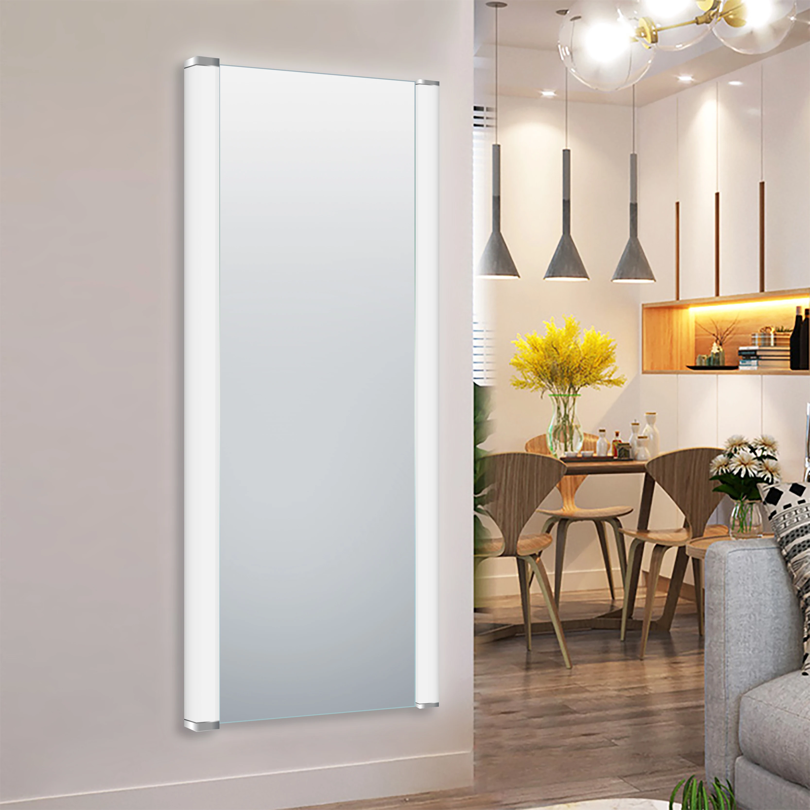 
US design electric LED lighted dressing room wall mounted mirrors 