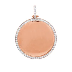 Hot Sale Hip Hop Iced out Micro Pave CZ Brass Blank Photo Pendant