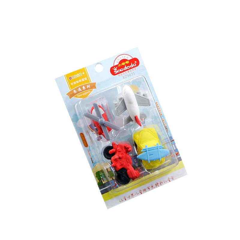 Soododo Back To School Soododo Stationery Set Traffic Series Motorcycle Car  Eraser for Kids