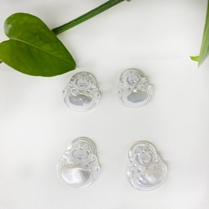 Wholesale natural crystal Maitreya Buddha carved in Australian white pearl for gift