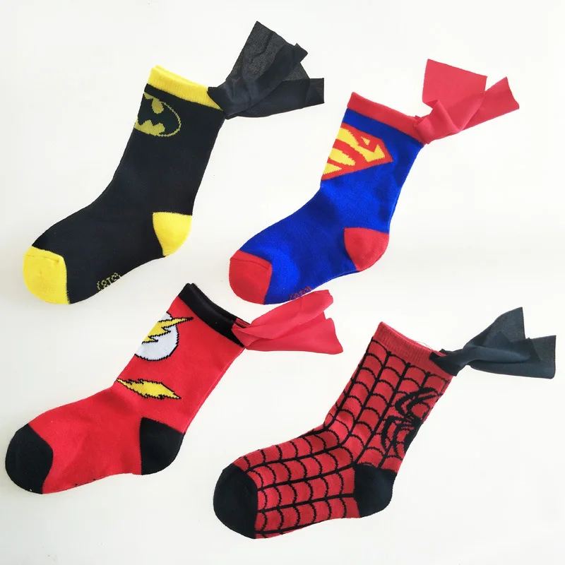 2022 wholesale new novelty children boys girls kids comics cartoon cotton no show superhero crew socks