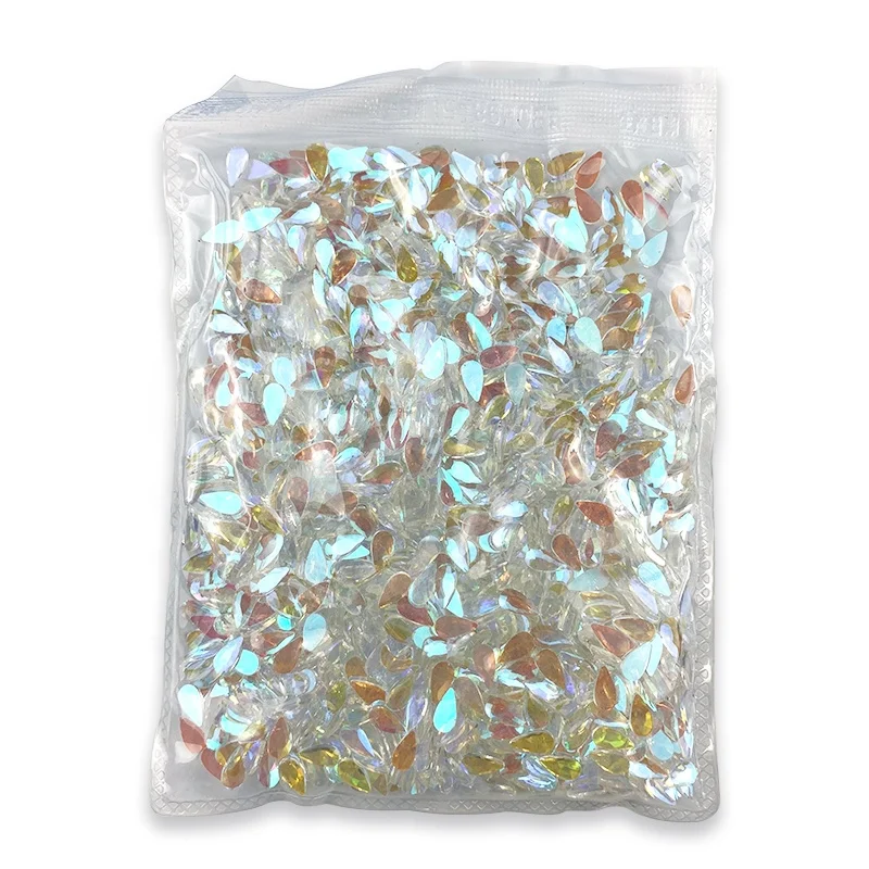 1440pcs Flat back Mix Crystal Stones Shiny Nail Glass Diamond 3D Nail Art Aurora Rhinestones