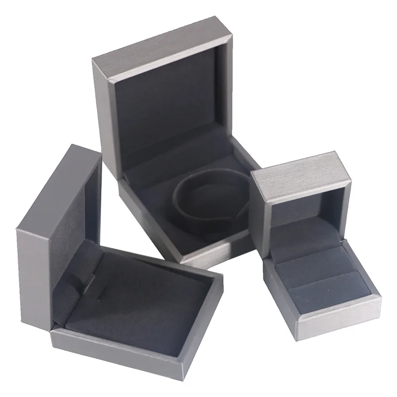 Custom Luxury Silver PU Leather With Logo Elegant Jewelry Set Box