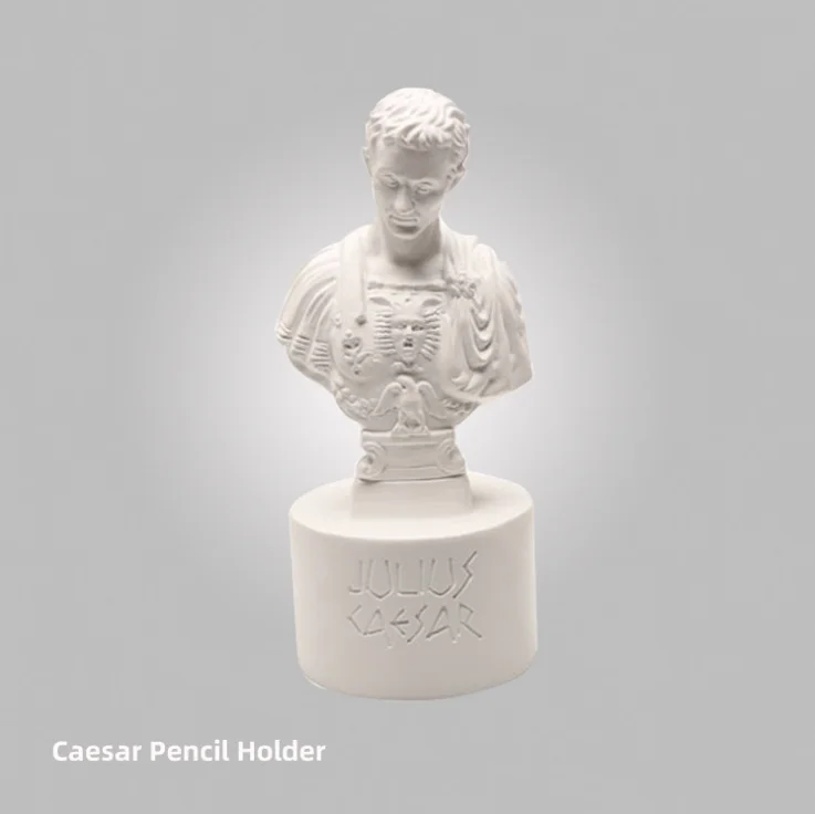 Accessory Resin Desk Statue Julius Caesar Office Desk Organizer Penholder Ides Of March Pen And Pencil Holder
