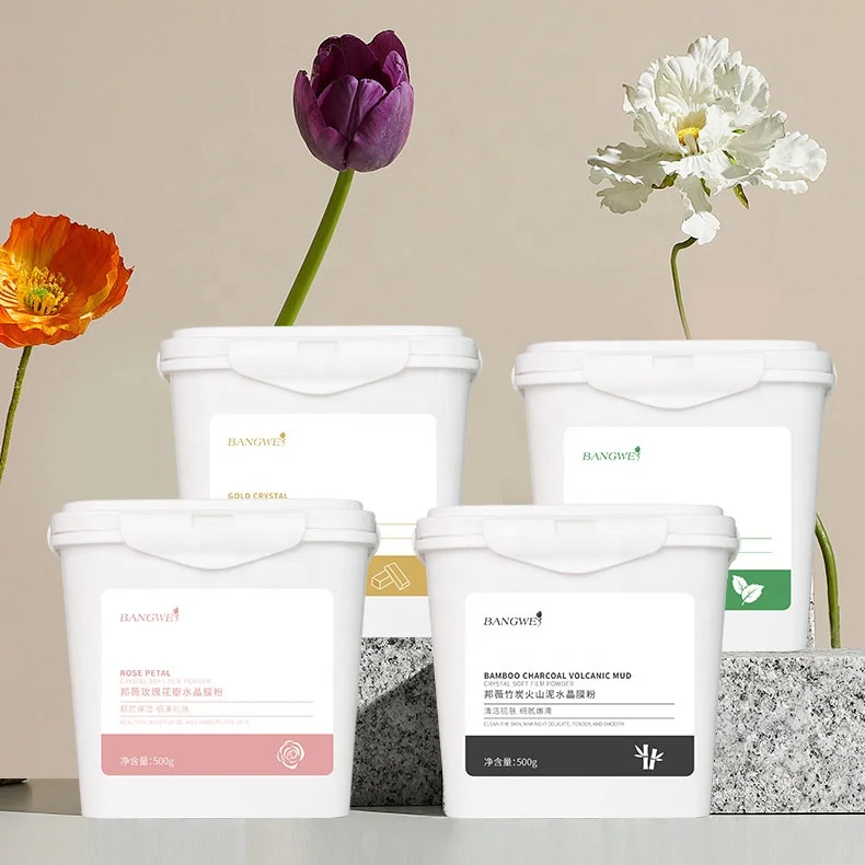 Top Quality Mask Powder Wholesale Tea Tree Rose Petals Mint Bamboo Charcoal Moisturizing Brightening Jelly Facial Mask