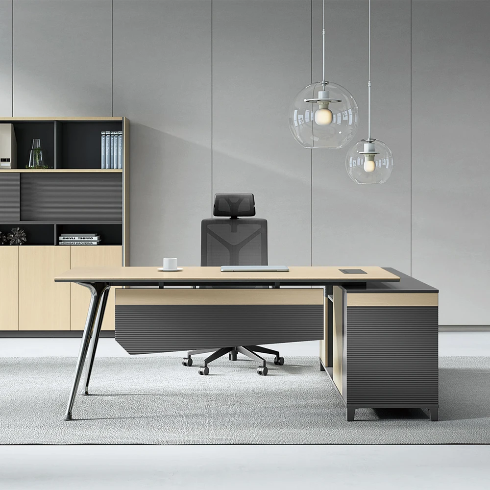 Modern Electric Standing Boss Desk Convertible 3-Stage Height Adjustable Executive Desk Executive Office Use Modular 3 Stage